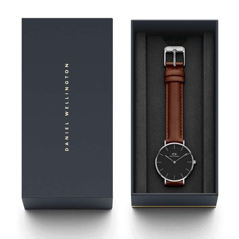 Daniel Wellington Classic Petite St Mawes Black Dial Brown Leather Strap Watch For Women - DW00100237 Buy Now By Daniel Wellington