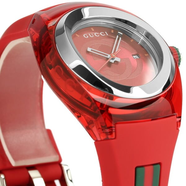 Gucci Sync XXL Quartz Red Dial Red Rubber Strap Unisex Watch - YA137103 Buy Now By Gucci