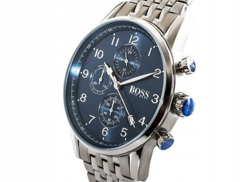 Hugo Boss Navigator Chronograph Blue Dial Silver Steel Strap Watch for Men - 1513498 Buy Now By Hugo Boss