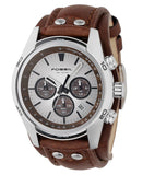 Fossil Coachman Chronograph Silver Dial Brown Leather Strap Watch for Men - CH2565 Buy Now By Fossil