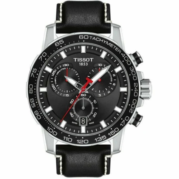 Tissot Supersport Chrono Black Dial Black Leather Strap Watch for Men - T125.617.16.051.00 Buy Now By Tissot