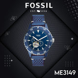 Fossil Crewmaster Sports Automatic Blue Dial Blue Leather Strap Watch for Men - ME3149 Buy Now By Fossil