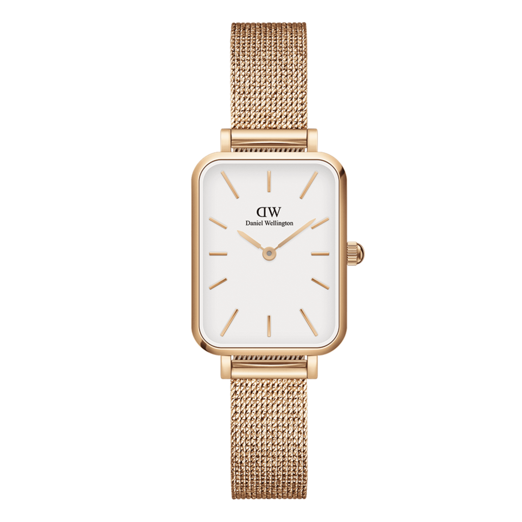 Daniel Wellington Quadro Melrose White Dial Gold Mesh Strap Watch For Women - DW00100431 Buy Now By Daniel Wellington