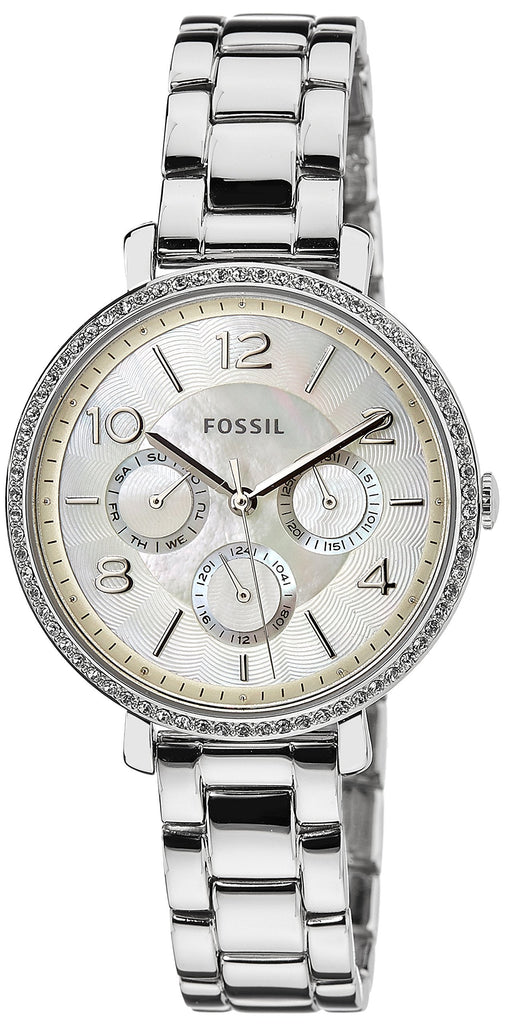 Fossil Jacqueline Multi-Function Mother of Pearl Dial Silver Steel Strap Watch for Women - ES3755 Buy Now By Fossil