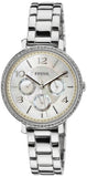 Fossil Jacqueline Multi-Function Mother of Pearl Dial Silver Steel Strap Watch for Women - ES3755 Buy Now By Fossil