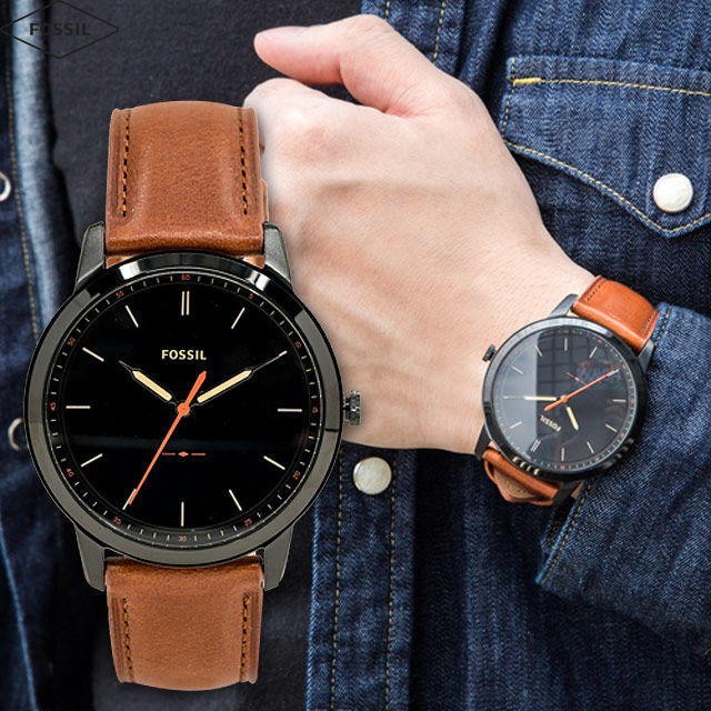 Fossil The Minimalist Black Dial Brown Leather Strap Watch for Men - FS5305 Buy Now By Fossil