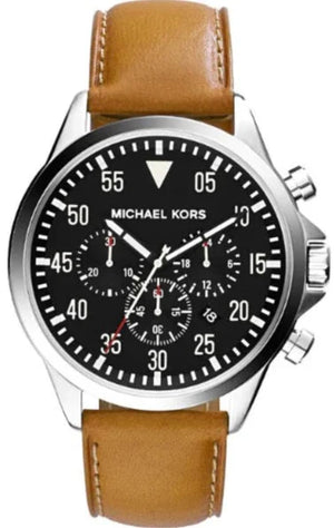 Michael Kors Gage Chronograph Quartz Black Dial Brown Leather Strap Watch For Men - MK8333 Buy Now By Michael Kors
