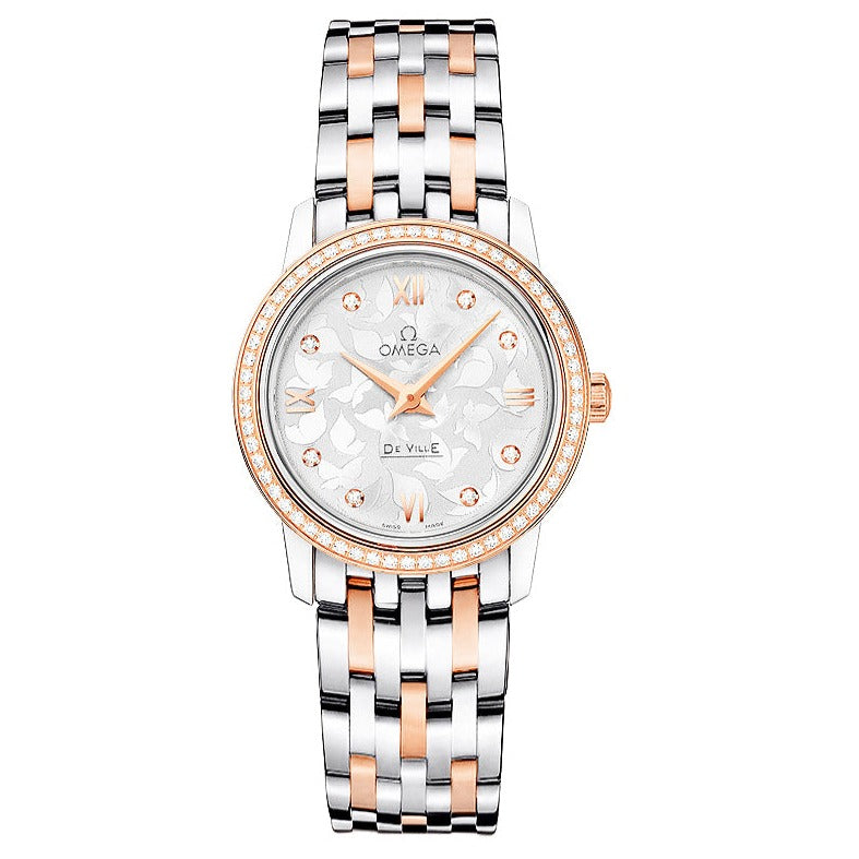 Omega De Ville Prestige Quartz Diamonds Silver Dial Two Tone Steel Strap Watch for Women - 424.25.27.60.52.001 Buy Now By Omega