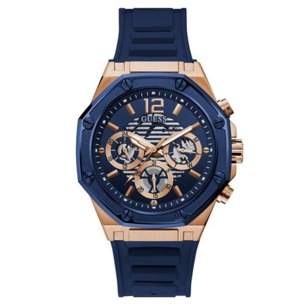 Guess Momentum Chronograph Blue Dial Blue Rubber Strap Watch for Men - GW0263G2 Buy Now By Guess