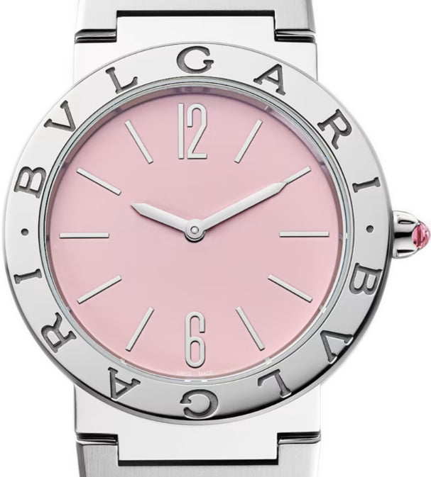 Bvlgari Bvlgari Bvlgari Quartz Pink Dial Silver Steel Strap Watch for Women - BVLGARI103711 Buy Now By Bvlgari