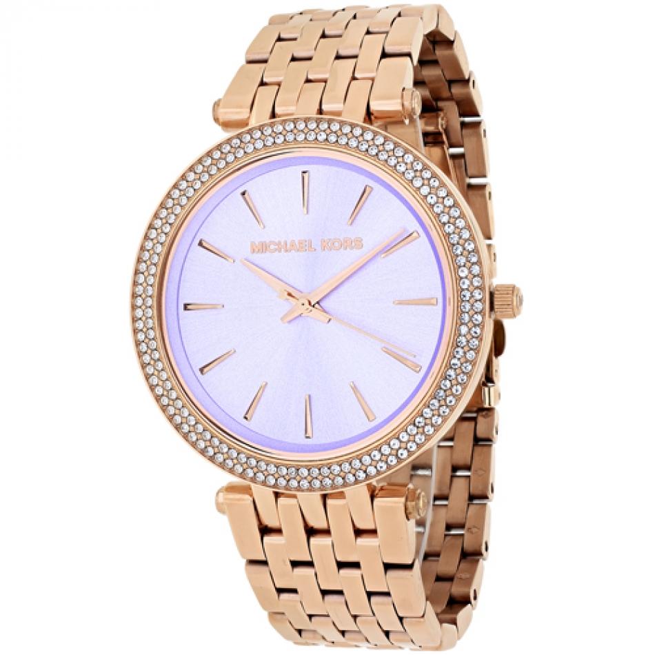 Michael Kors Darci Purple Dial Rose Gold Steel Strap Watch for Women - MK3400 Buy Now By Michael Kors