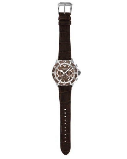 Emporio Armani Diver Chronograph Brown Dial Brown Leather Strap Watch For Men - AR11486 Buy Now By Emporio Armani