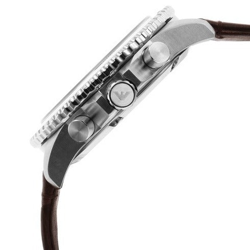 Emporio Armani Diver Chronograph Brown Dial Brown Leather Strap Watch For Men - AR11486 Buy Now By Emporio Armani