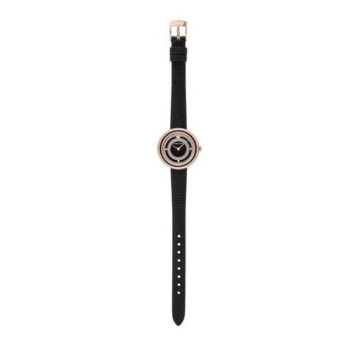 Emporio Armani Rosa Two Hand Black Dial Black Leather Strap Watch For Women - AR11493 Buy Now By Emporio Armani