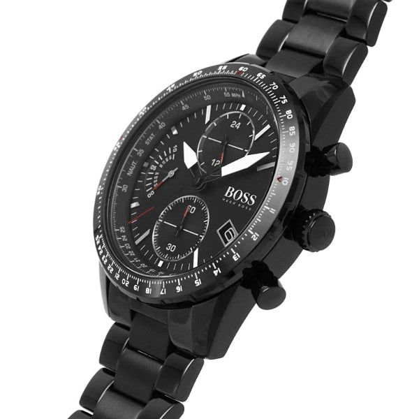 Hugo Boss Pilot Edition Chronograph Black Dial Black Steel Strap Watch for Men - 1513854 Buy Now By Hugo Boss
