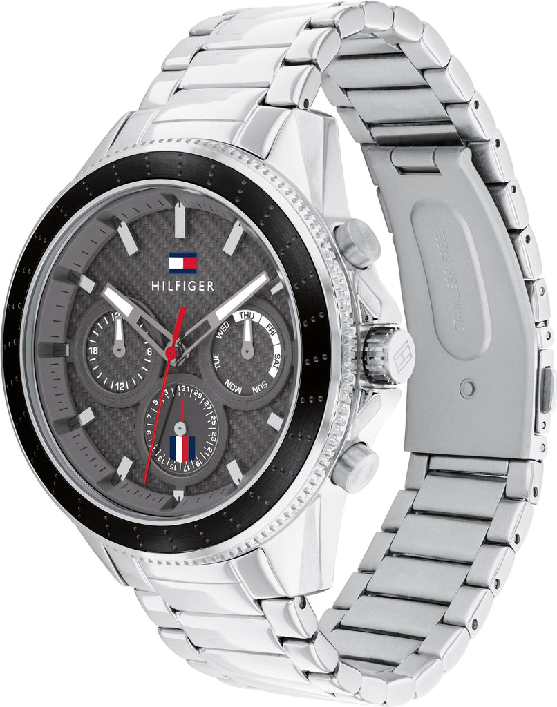 Tommy Hilfiger Aiden Chronograph Grey Dial Silver Steel Strap Watch For Men - 1791857 Buy Now By Tommy Hilfiger