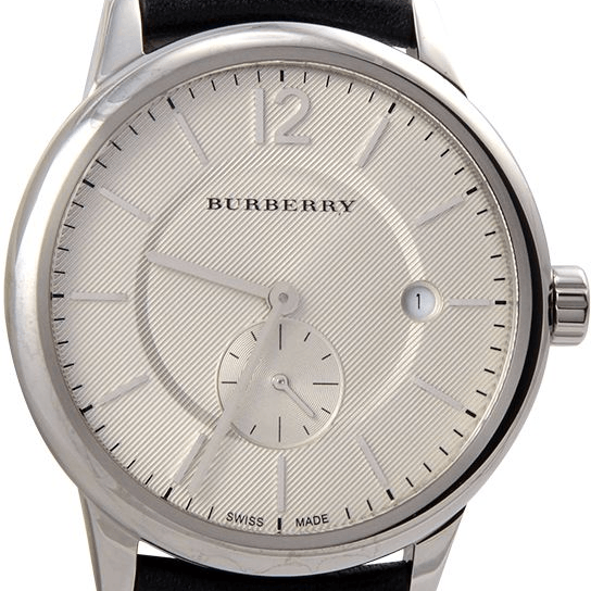 Burberry Classic Round Cream Dial Black Leather Strap Watch for Men - BU10008 Buy Now By Burberry