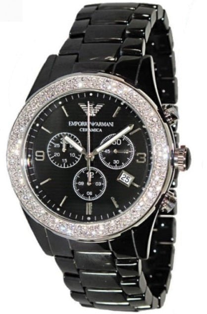 Emporio Armani Ceramica Black Dial Black Ceramic Strap Watch For Men - AR1455 Buy Now By Emporio Armani