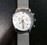 Fossil Neutra Chronograph White Dial Silver Mesh Bracelet Watch for Men - FS5382 Buy Now By Fossil