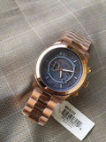 Michael Kors Runway Stop Hunger Quartz Blue Dial Rose Gold Steel Strap Watch For Men - MK8358 Buy Now By Michael Kors