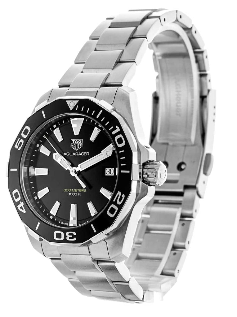 Tag Heuer Aquaracer Black Dial Silver Steel Strap Watch for Men - WAY111A.BA0928 Buy Now By Tag Heuer