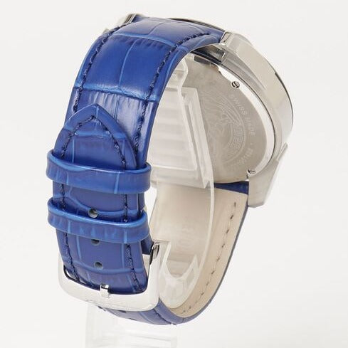Versace V-Ray Chronograph Quartz Blue Dial Blue Leather Strap Watch for Men - VE2I00721 Buy Now By Versace