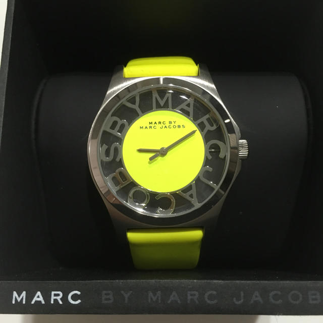 Marc Jacobs Henry Skeleton Neon Yellow Dial Yellow Leather Strap Watch for Women - MBM1242 Buy Now By Marc Jacobs