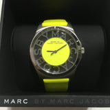 Marc Jacobs Henry Skeleton Neon Yellow Dial Yellow Leather Strap Watch for Women - MBM1242 Buy Now By Marc Jacobs