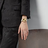 Gucci G Timeless Quartz Gold Dial Beige Leather Strap Watch For Women - YA1264180 Buy Now By Gucci