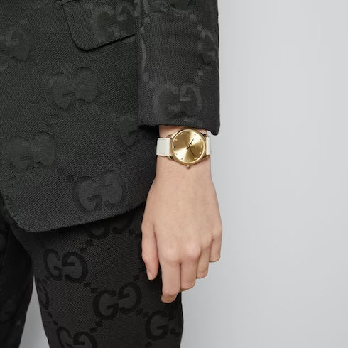 Gucci G Timeless Quartz Gold Dial Beige Leather Strap Watch For Women - YA1264180 Buy Now By Gucci