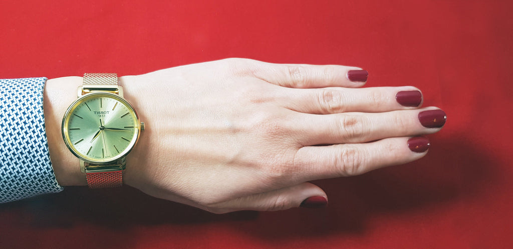 Tissot Everytime Lady Gold Dial Gold Mesh Bracelet Watch for Women - T143.210.33.021.00 Buy Now By Tissot