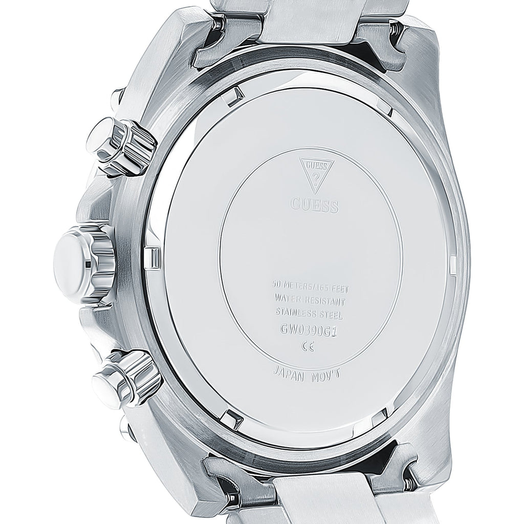 Guess Trophy Chronograph Diamonds Black Dial Silver Steel Strap Watch for Men - GW0390G1 Buy Now By Guess