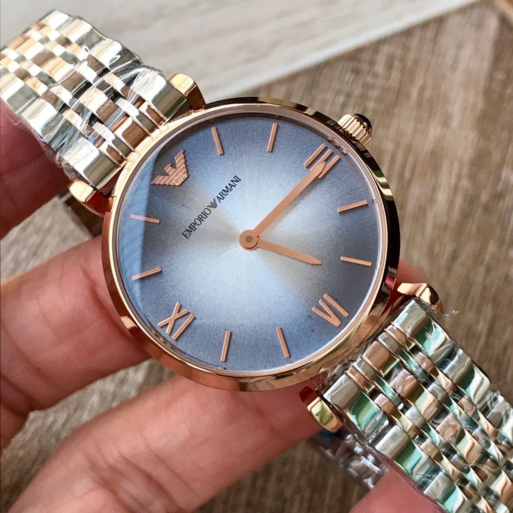 Emporio Armani Gianni T Bar Grey Dial Two Tone Stainless Steel Watch For Women - AR1725 Buy Now By Emporio Armani