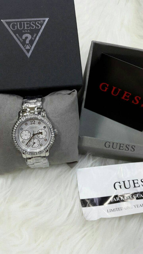 Guess Enchanting Diamonds Silver Dial Silver Steel Strap Watch for Women - W0305L1 Buy Now By Guess