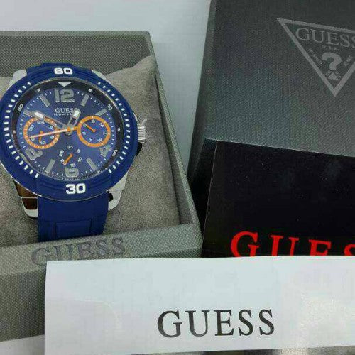 Guess Trade Blue Dial Blue Silicone Strap Watch for Men - W0967G2 Buy Now By Guess
