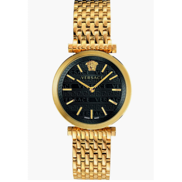 Versace V-Twist Black Dial Gold Mesh Bracelet Watch for Women - VELS00819 Buy Now By Versace