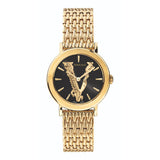 Versace Virtus Quartz Black Dial Gold Steel Strap Watch for Women - VEHC00619 Buy Now By Versace