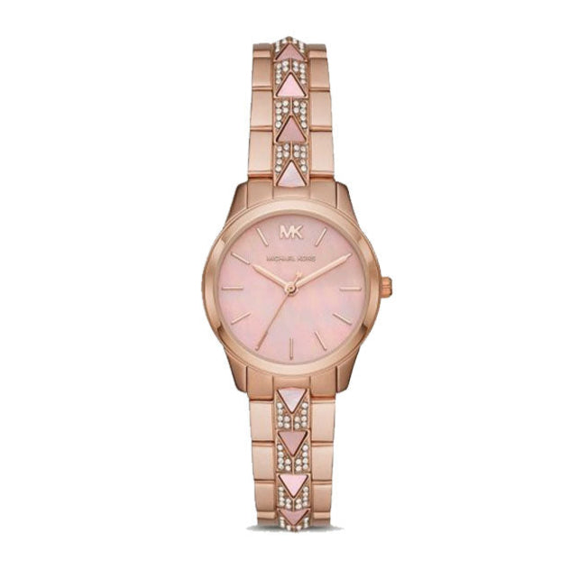 Michael Kors Runway Mother of Pearl Dial Rose Gold Steel Strap Watch For Women - MK6856 Buy Now By Michael Kors
