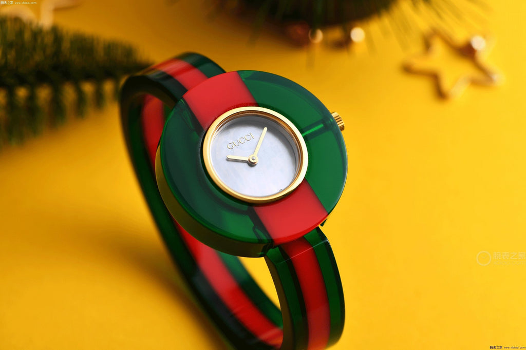 Gucci Vintage Web Mother of Pearl Dial Two Tone Plastic Strap Watch For Women - YA143403 Buy Now By Gucci