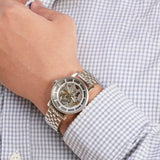 Fossil Boyfriend Automatic Skeleton Silver Dial Silver Steel Strap Watch for Women - ME3067 Buy Now By Fossil