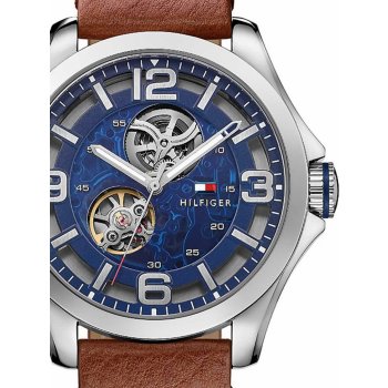 Tommy Hilfiger Bruce Analog Blue Dial Brown Leather Strap Watch for Men - 1791278 Buy Now By Tommy Hilfiger