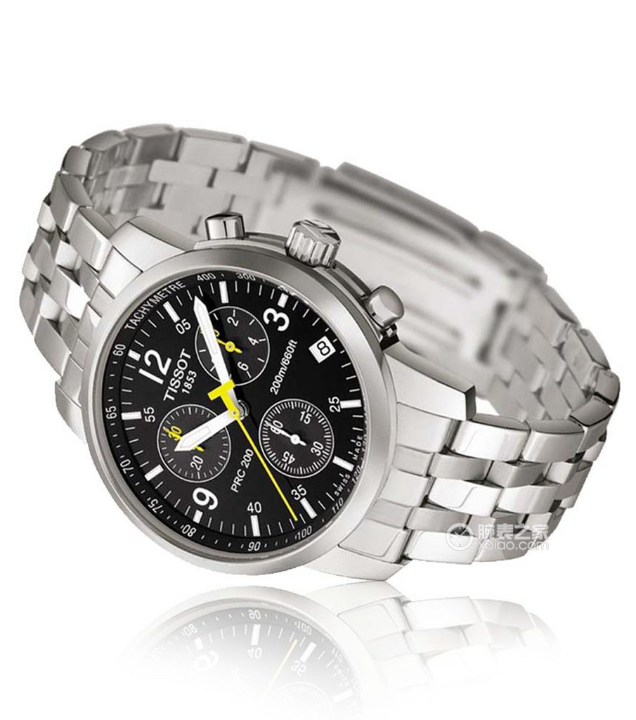 Tissot T Sport PRC200 Chronograph Black Dial Silver Steel Strap Watch for Men - T17.1.586.52 Buy Now By Tissot