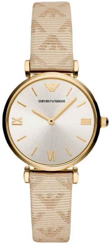 Emporio Armani Classic Kappa White Dial Brown Leather Strap Watch For Women - AR11009 Buy Now By Emporio Armani