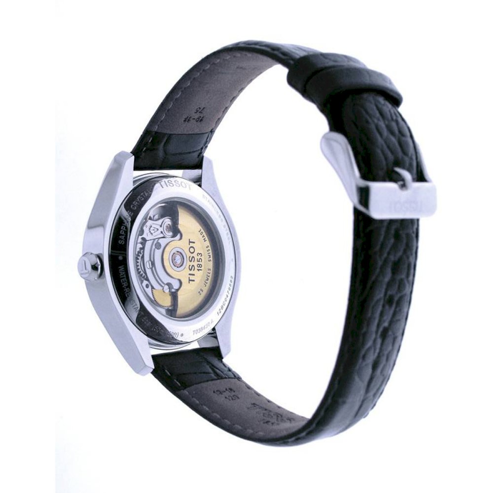 Tissot T One Automatic Black Dial Black Leather Strap Watch For Men - T038.430.16.057.00 Buy Now By Tissot