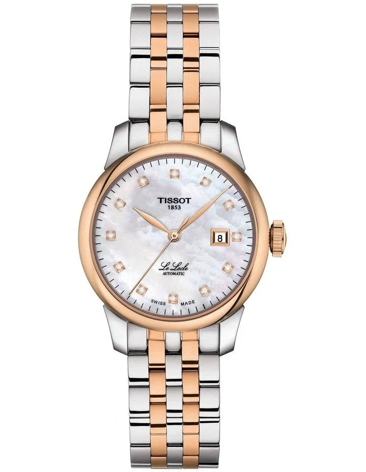 Tissot Le Locle Automatic Lady Mother of Pearl Dial Two Tone Steel Strap Watch For Women - T006.207.22.116.00 Buy Now By Tissot