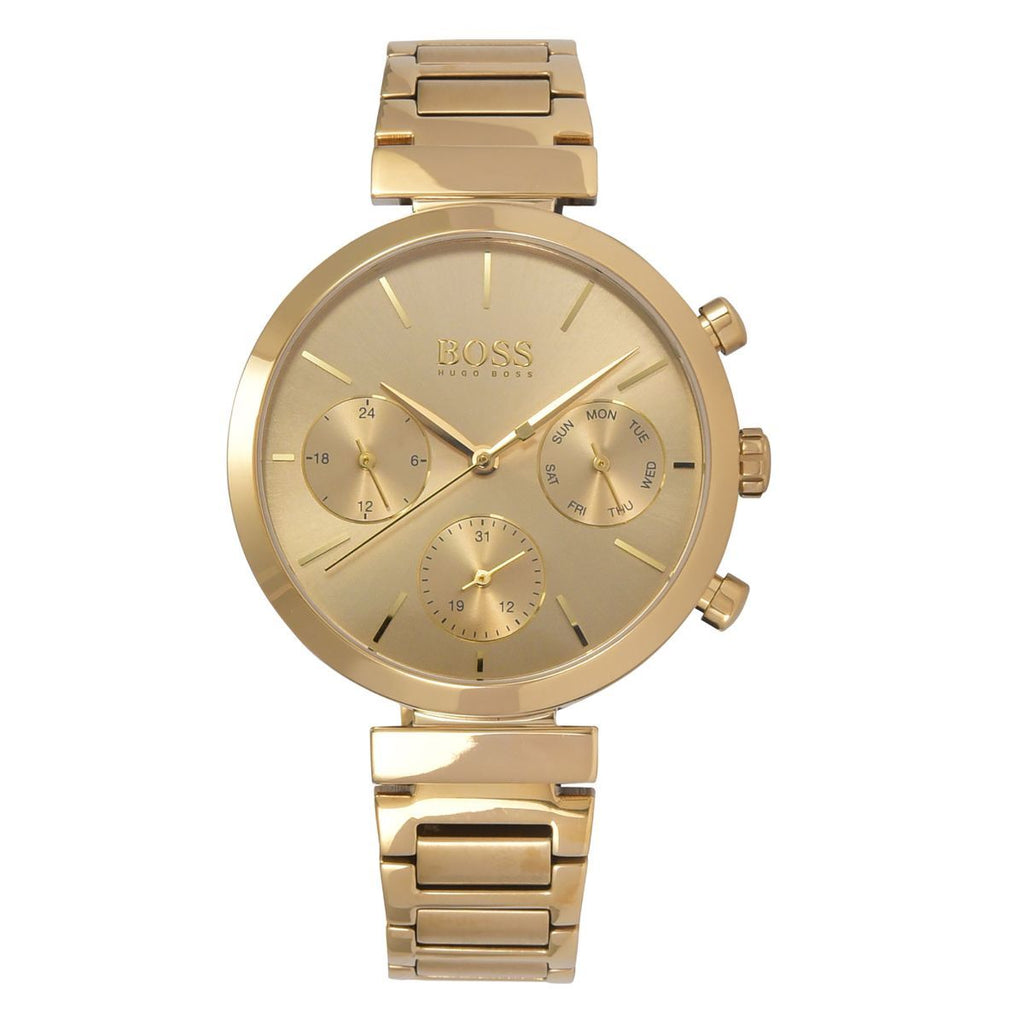 Hugo Boss Flawless Gold Dial Gold Steel Strap Watch for Women - 1502532 Buy Now By Hugo Boss