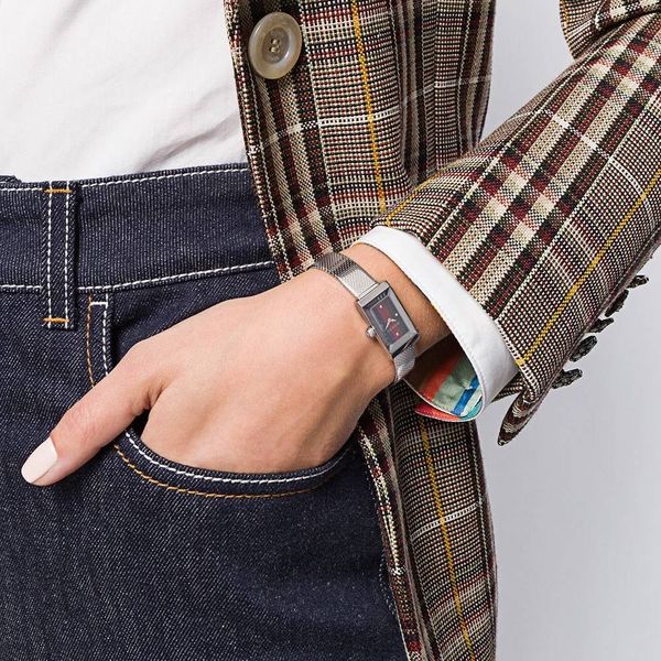 Gucci G Frame Quartz Diamonds Green & Red Mother of Pearl Dial Silver Mesh Bracelet Watch For Women - YA147510 Buy Now By Gucci