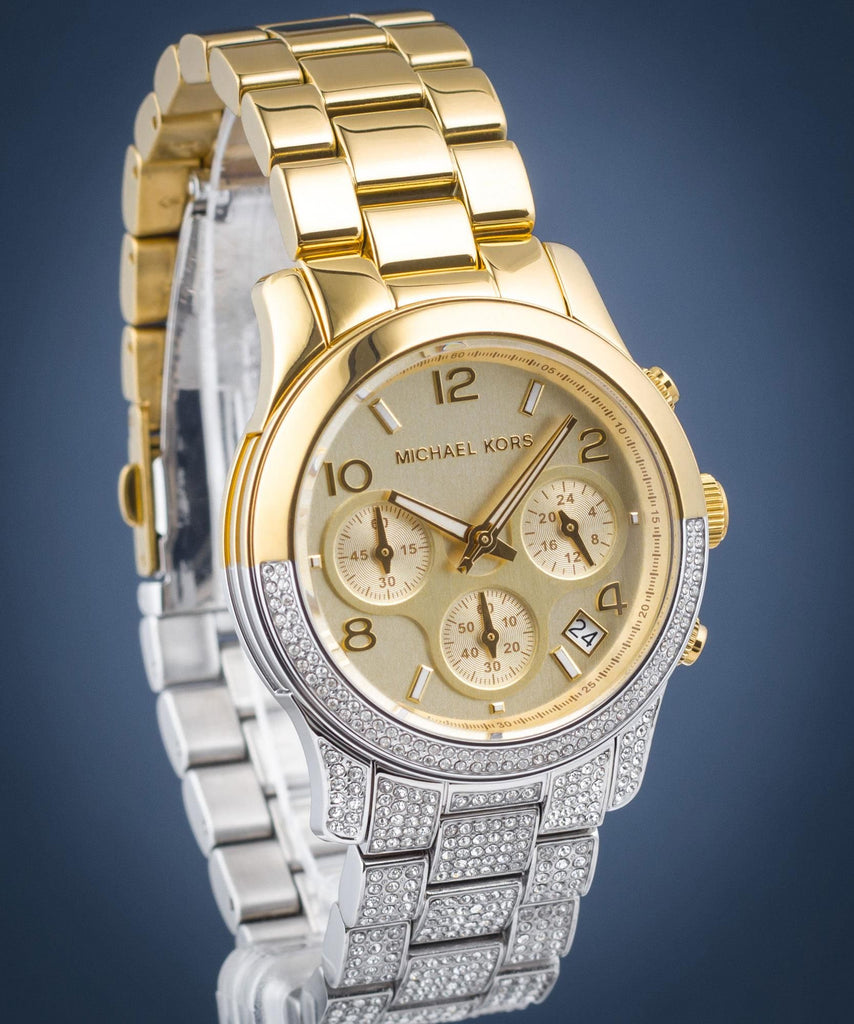 Michael Kors Runway Chronograph Gold Dial Two Tone Steel Strap Watch For Women - MK7329 Buy Now By Michael Kors