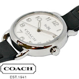 Coach Delancey White Dial Black Leather Strap Watch for Women - 14502714 Buy Now By Coach