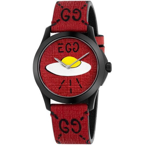 Gucci G Timeless Ghost Red Dial Red Leather Strap Watch For Men - YA1264023 Buy Now By Gucci